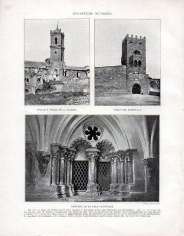 LAMINA V33553: Abside torre del Homenaje y ventana del Monasterio de Piedra