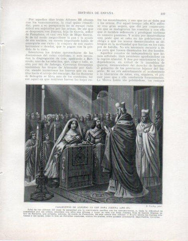 LAMINA V33484: Casamiento de Alfonso III con Doña Jimena por J. Cuchy