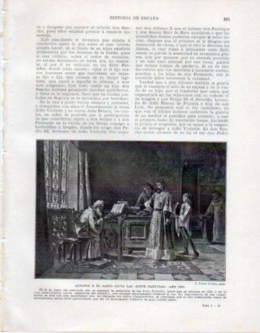 LAMINA V33578: Alfonso X El Sabio dicta las Siete Partidas por J. Peiro Urrea