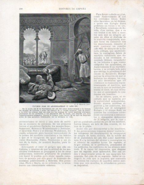 LAMINA V33483: Ultimos dias de Abderrahman II por J. G. Mencia
