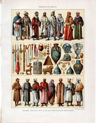LAMINA V33481: Trajes armas y joyas de los musulmanes españoles