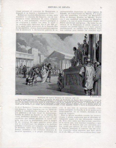 LAMINA V33418: Martirio de Santa Eulalia en Merida por F. Blanch
