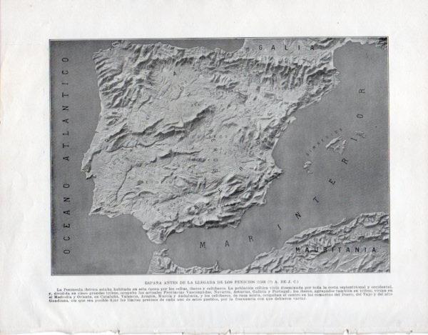 LAMINA V33423: Mapa de España antes de la llegada de los Fenicios
