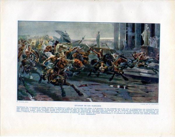 LAMINA V33431: Invasion de los barbaros por en Italia J. Segrelles