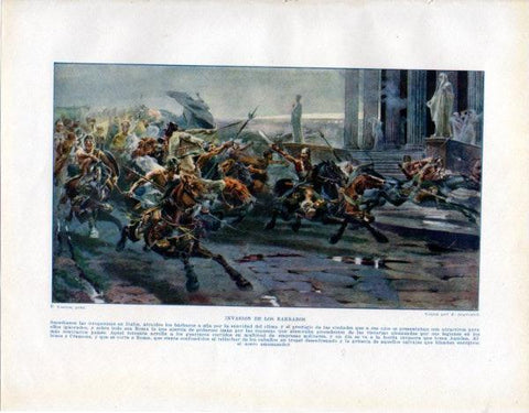 LAMINA V33431: Invasion de los barbaros por en Italia J. Segrelles