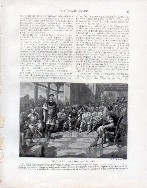 LAMINA V33408: Politica de Julio Cesar año a. de J.C. por J. G. Mencia