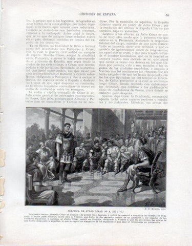 LAMINA V33408: Politica de Julio Cesar año a. de J.C. por J. G. Mencia