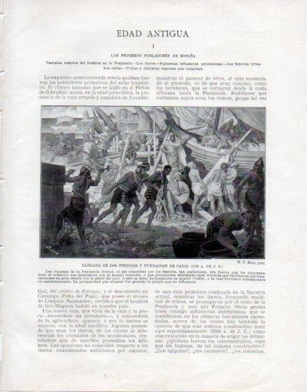 LAMINA V33389: Llegada de los Fenicios y fundacion de Cadiz por M. C. Espi