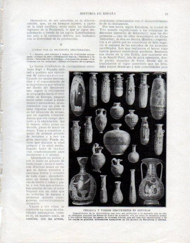 LAMINA V33401: Ceramicas y vidrios descubiertos en Empurias
