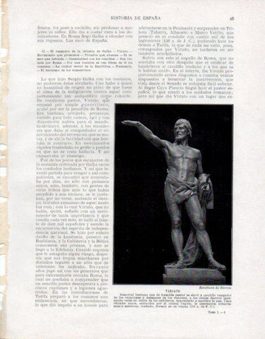 LAMINA V33404: Escultura de Viriato por Barron