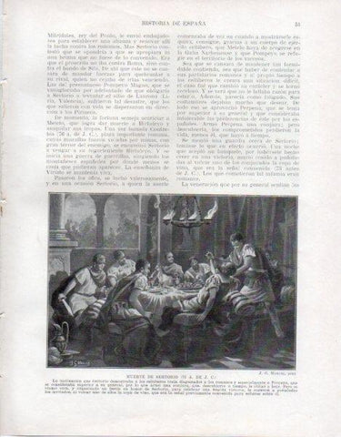 LAMINA V33407: Muerte de Sertorio por J. G. Mencia
