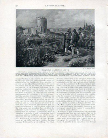 LAMINA V33461: Conquistas de Alfonso I año 742 por J. G. Mencia