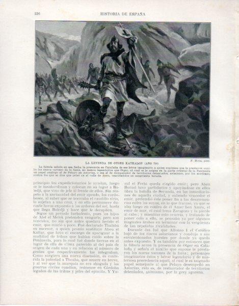LAMINA V33462: La leyenda de Otger Kathalon año 754 por F. Mota
