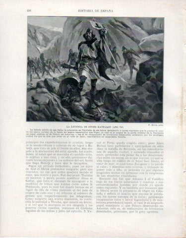 LAMINA V33462: La leyenda de Otger Kathalon año 754 por F. Mota