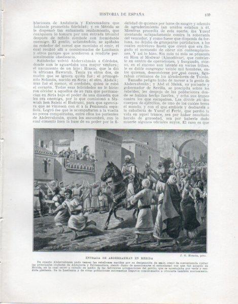LAMINA V33464: Entrada de Abderrahman en Merida por J. G. Mencia
