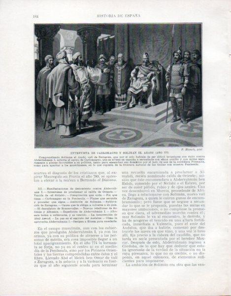 LAMINA V33466: Entrevista de Carlomagno y Soliman El Arabi por F. Blanch
