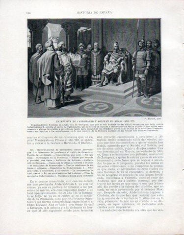 LAMINA V33466: Entrevista de Carlomagno y Soliman El Arabi por F. Blanch