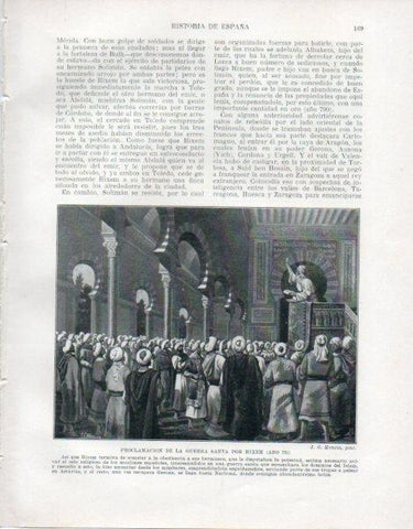 LAMINA V33469: Proclamacion de la Guerra Santa por Hixem por J. G. Mencia