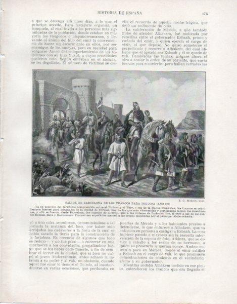 LAMINA V33470: Salida de Barcelona de los Francos para Tortosa por J. G. Mencia