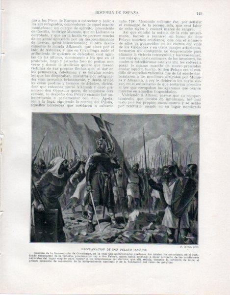 LAMINA V33459: Proclamacion de Don Pelayo por F. Mota