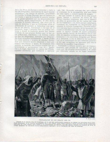 LAMINA V33459: Proclamacion de Don Pelayo por F. Mota