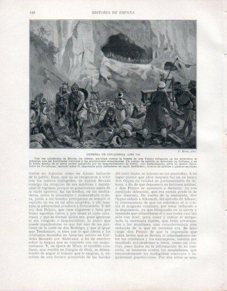 LAMINA V33458: Defensa de Covadonga año 718 por F. Mota