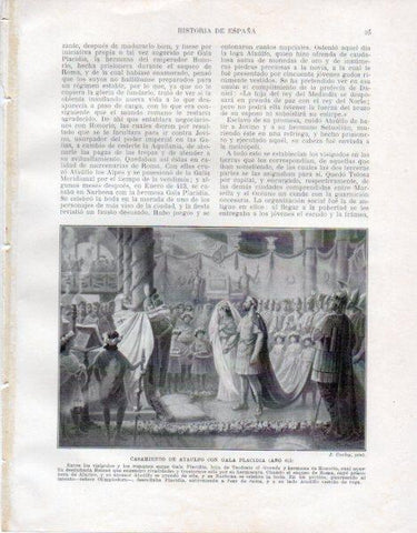 LAMINA V33436: Casamiento de Ataulfo con Gala Placidia por J. Cuchy