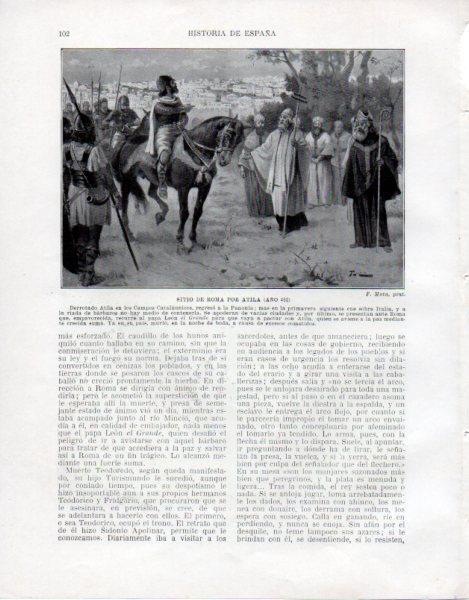 LAMINA V33439: Sitio de Roma por Atila año 452 por F. Mota