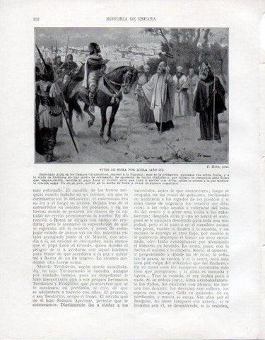 LAMINA V33439: Sitio de Roma por Atila año 452 por F. Mota