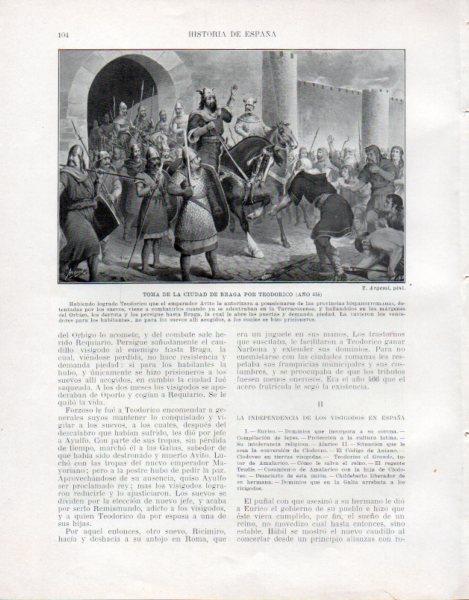 LAMINA V33440: Toma de la ciudad de Braga por Teodorico por T. Argemi