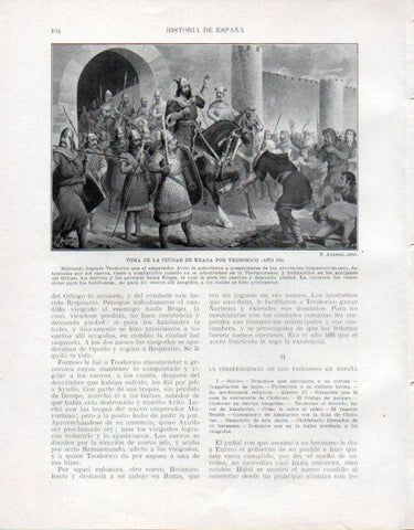 LAMINA V33440: Toma de la ciudad de Braga por Teodorico por T. Argemi