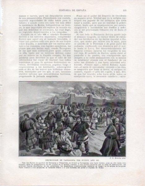LAMINA V33441: Destruccion de Tarragona por Eurico por J. G. Mencia