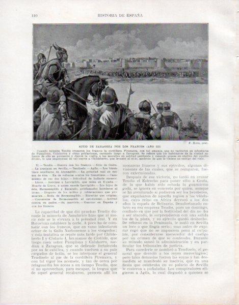 LAMINA V33443: Sitio de Zaragoza por los Francos año 533 por F. Mota