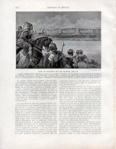 LAMINA V33443: Sitio de Zaragoza por los Francos año 533 por F. Mota