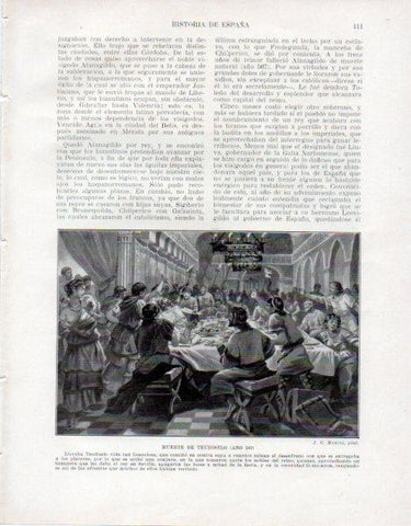 LAMINA V33444: Muerte de Teudiselo por J. G. Mencia