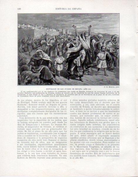 LAMINA V33448: Expulsion de los judios de España año 616 por J. G. Mencia