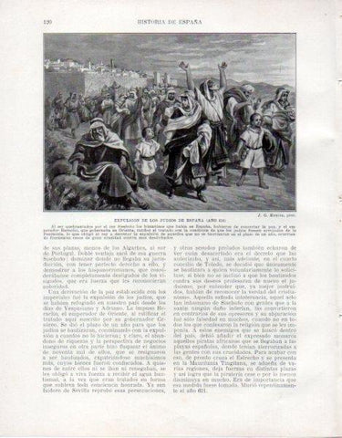 LAMINA V33448: Expulsion de los judios de España año 616 por J. G. Mencia
