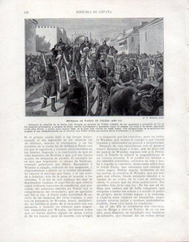 LAMINA V33452: Entrada de Wamba en Toledo año 673 por J. G. Mencia