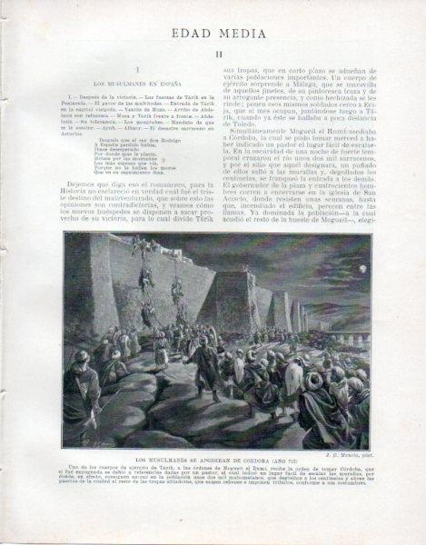 LAMINA V33456: Los musulmanes se apoderan de Cordoba año 712 por J. G. Mencia