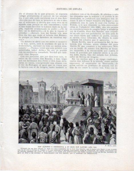 LAMINA V33579: Don Alfonso X deshereda a su hijo Don Sancho por F. Mota