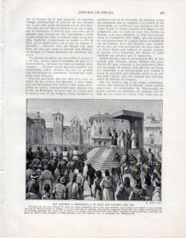 LAMINA V33579: Don Alfonso X deshereda a su hijo Don Sancho por F. Mota