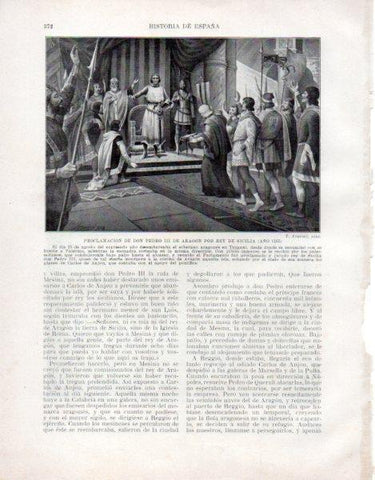 LAMINA V33581: Proclamacion de Don Pedro III de Aragon por rey de Sicilia por T. Argemi