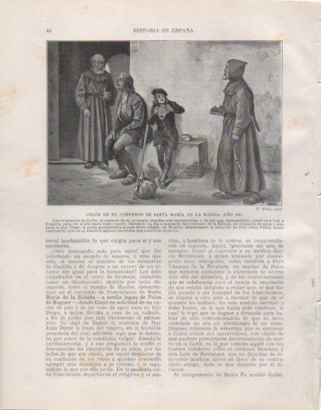 LAMINA V33703: Colon en el convento de Santa Maria de la Rabida por F. Mota
