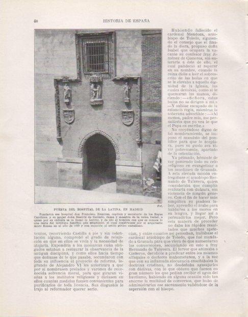 LAMINA V33713: Puerta del hospital de La Latina en Madrid