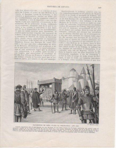 LAMINA V33685: Nacimiento de Doña Juana la Beltraneja por F. Blanch