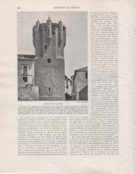 LAMINA V33687: Torre del Clavero en Salamanca