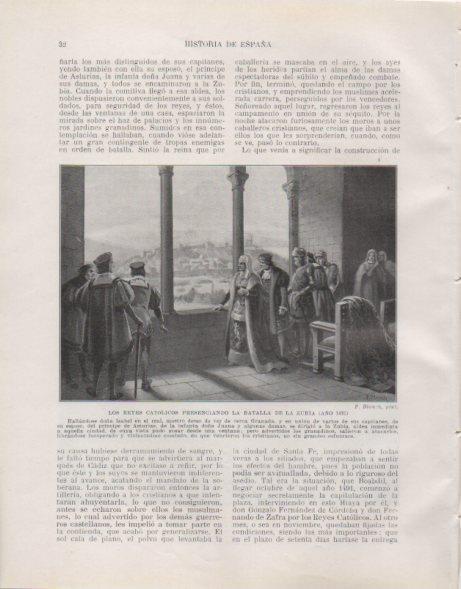 LAMINA V33701: Los Reyes Catolicos presenciando la batalla de La Zubia por F. Blanch
