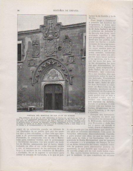 LAMINA V33693: Portada del hs¡ospital de San Juan en Burgos