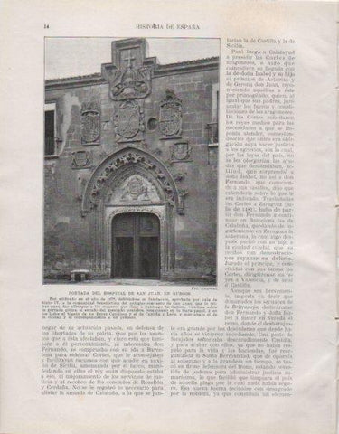 LAMINA V33693: Portada del hs¡ospital de San Juan en Burgos