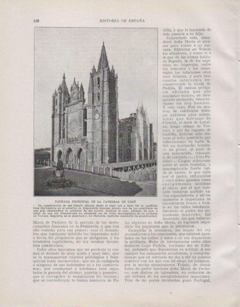 LAMINA V33755: Fachada de la Catedral de Leon